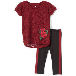 Lace Tunic and Leggings 2-piece Set for Girls